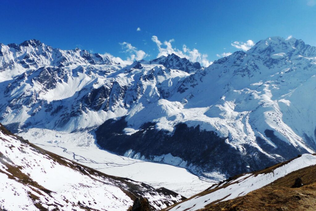 Chergo Ri, Bergblick auf das Langtang Gebirge