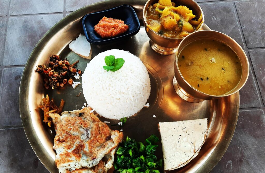 Essen in Nepal, Dal Bhat, Willkommensdinner Nepalreise