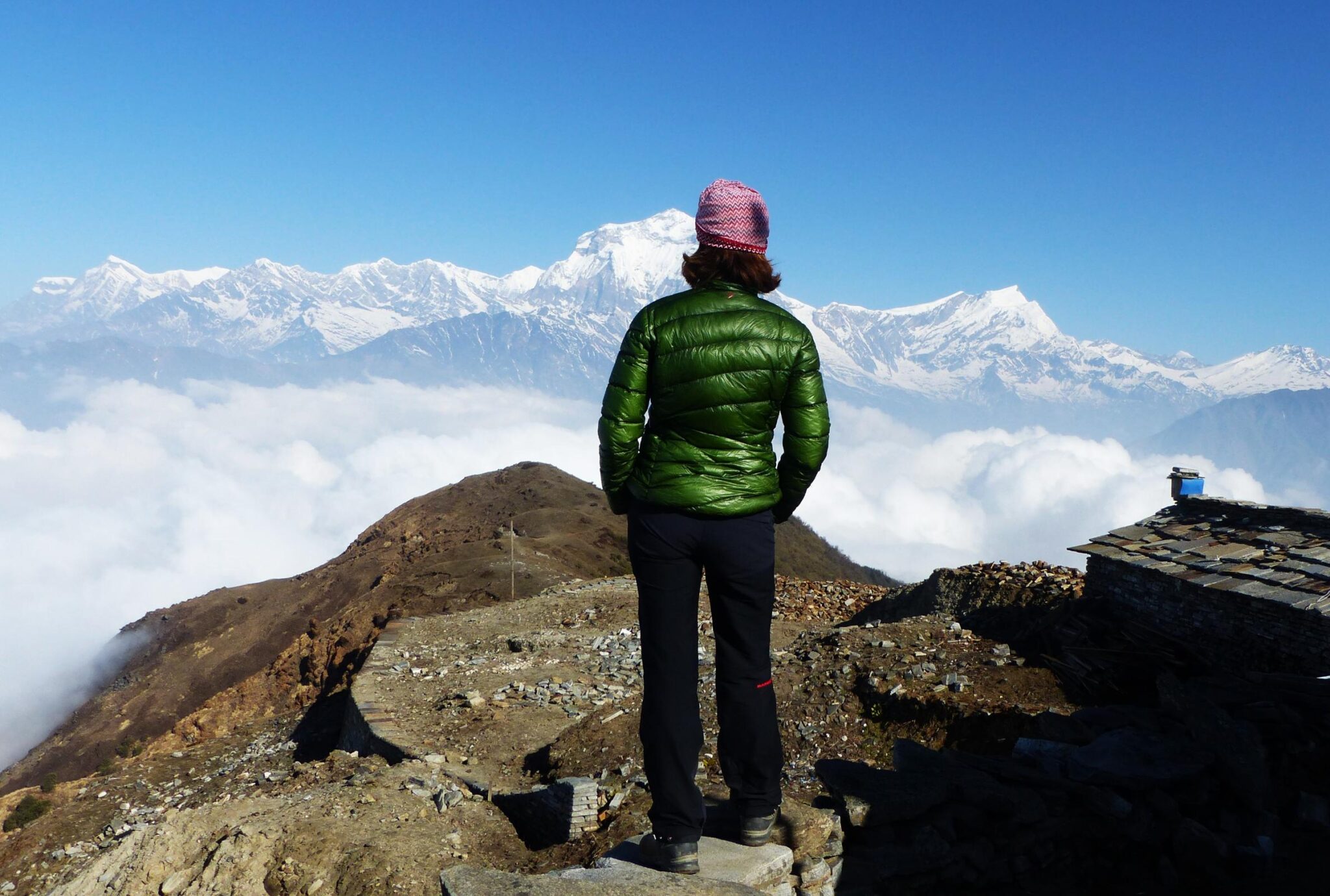 Bergsicht von Khopra Kam aus, Blick auf Mt. Dhaulagiri