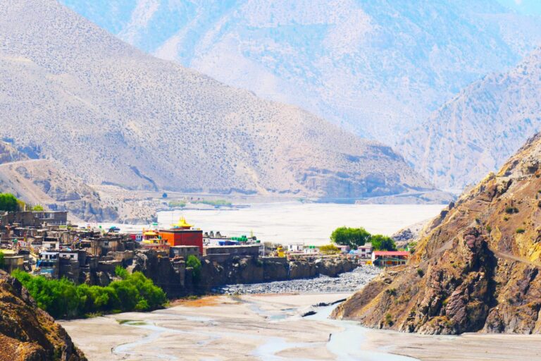 Die Landschaft von Upper Mustang in Nepal