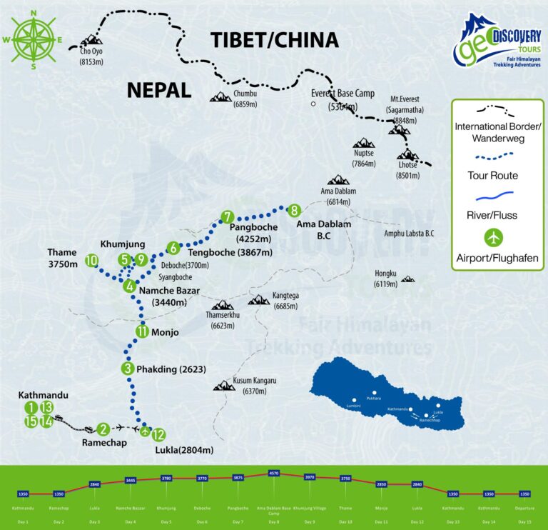 Trekkingroute zum Ama Dablam Base Camp
