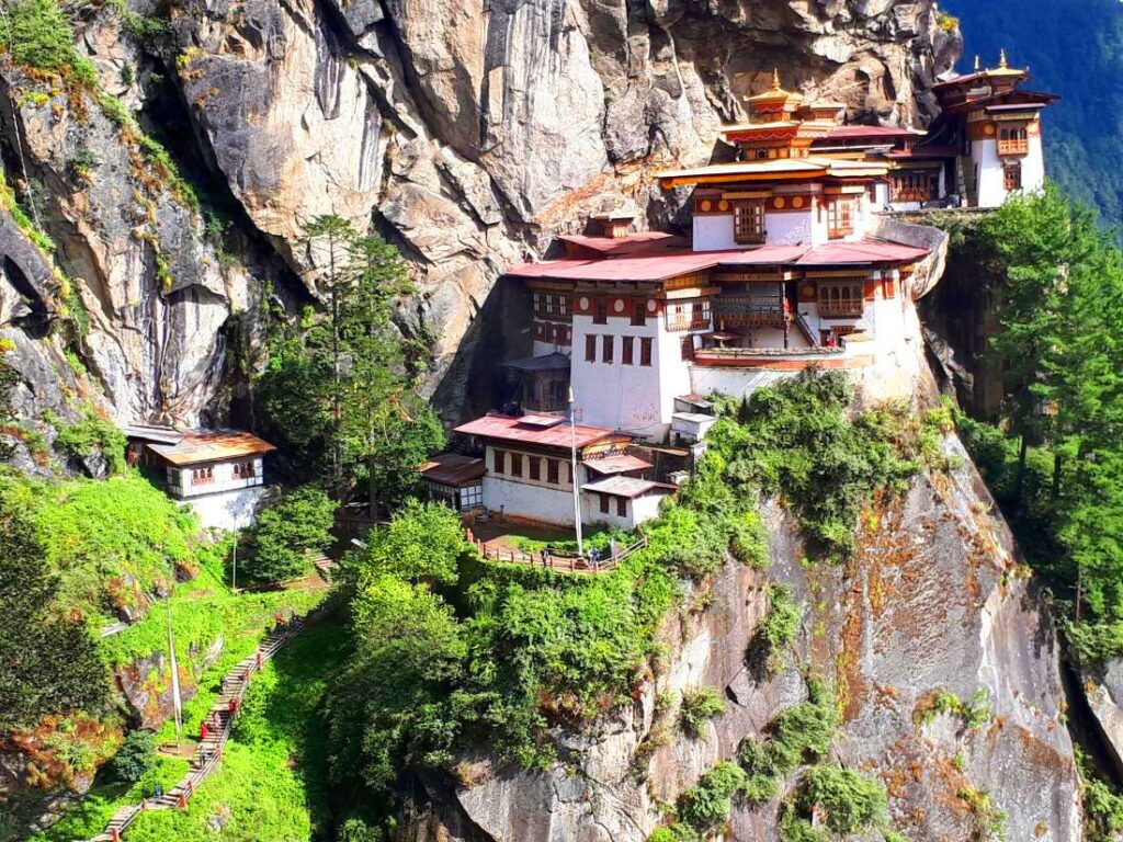 Tiger's Nest in Paro Bhutan, gebaut im Felsen