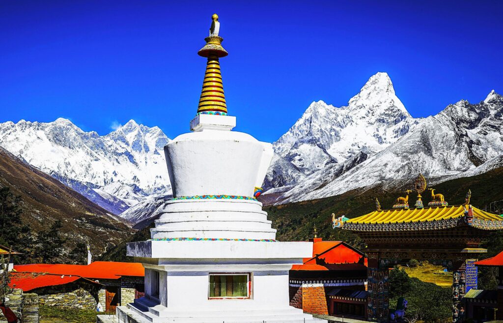 Kloster Tengboche mit Blick auf Ama Dablam und Everest - Nepal Trekking