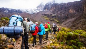 Lemosho Trekking - Trekker auf dem Weg zum Gipfel von Kilimandscharo
