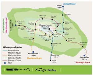 Trekkingrouten Kilimandscharo