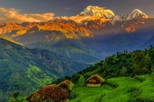 Berge in der Annapurna Region in Nepal