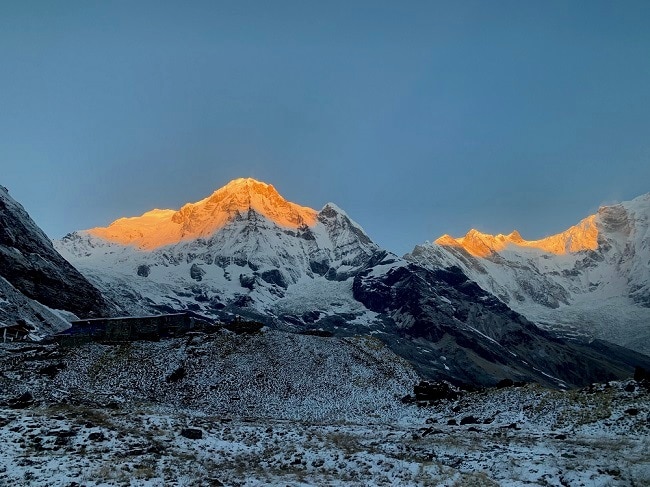 Annapurna Base Camp Trekking mit Annapurna 1 im Hintergrund