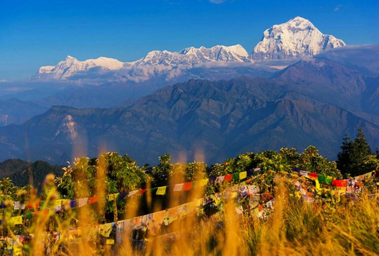 Blick auf Dhaulagiri von Muldai Peak aus