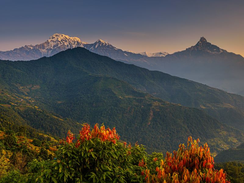 Annapurna Region mit Blick auf Machapuchare
