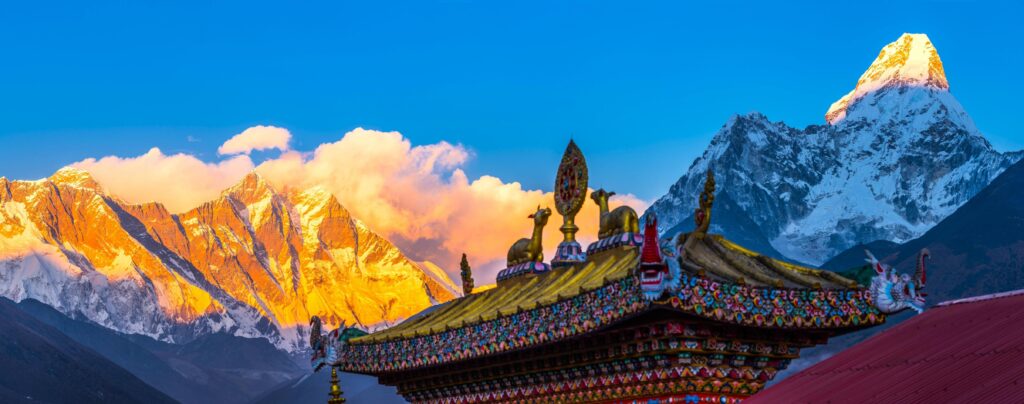 Tengboche Kloster mit Blick auf Mt. Ama Dablam, Nepal Trekking Reisen