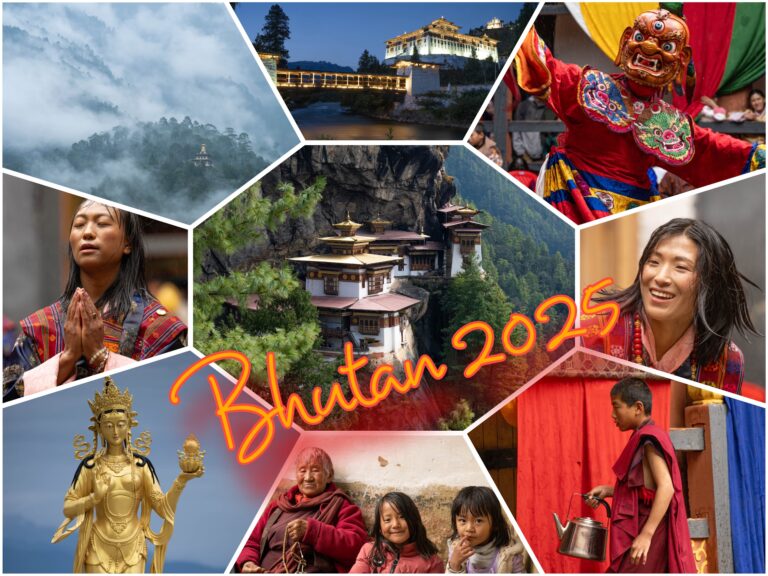 Bhutanreise 2025, Bilder von Menschen, Klöster und Landschaft